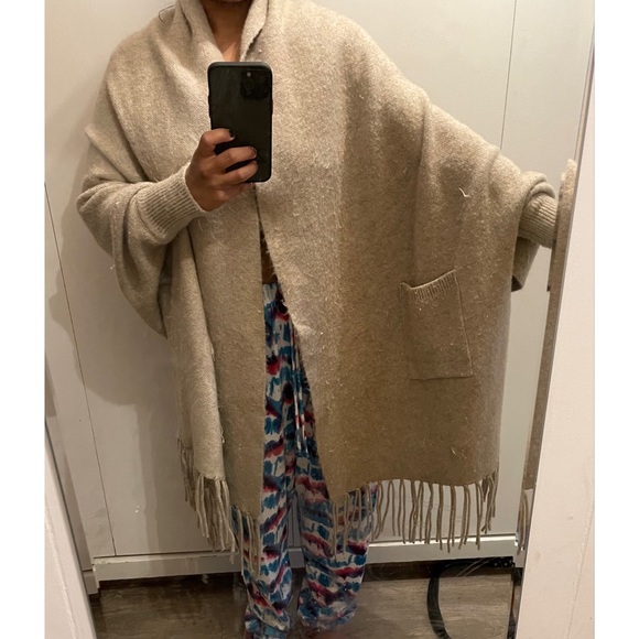 Look Look By M New York Cream Open Front Cape Cardigan One Size GUC - Picture 11 of 16